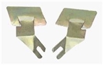 Image of 1967 - 1969 Firebird Windshield Chrome Molding Lower Outer Corner Gold Clips, Pair