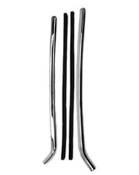 Image of 1967-1969 Quarter Window Glass Chrome Vertical Moldings