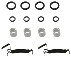 Image of 1969 - 1981 Firebird Disc Brake Caliper Sleeve Bushing and Pad Anti-Rattle Clip Hardware Kit