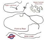 1970 Firebird Manual Disc Brake Line Set 10 Piece, OE Style Steel