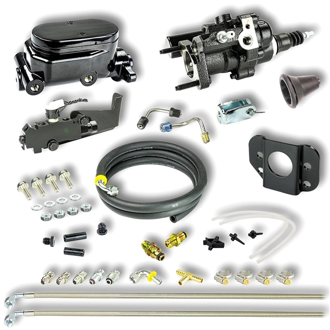 Image of 1967 - 1969 Firebird Hydraulic Brake Assist Hydro-Boost, Black Aluminum Master Cylinder, Combination Valve Kit, Disc / Disc