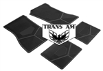 1970-1974 Custom Rubber Floor Mats Set, Trans Am Block Letters w/ Bird Emblem