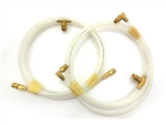 Image of 1967 - 1969 Firebird Correct White Convertible Power Top Hoses with Brass Fittings, Pair