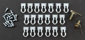 Image of 1970 - 1974 Firebird Vinyl Top Molding Clips Set: Clips, Studs, Screws