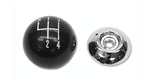 Image of 1967 Firebird Shifter Knob Ball, Black and Chrome, 5/16 Inch Muncie 4-Speed, 2 Pieces