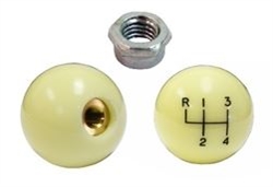 Image of Ivory Off White 4 Speed Shifter Knob Ball, 3/8-16 Inch Coarse Thread