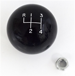 Image of 1970 Firebird OE Style Black 4 Speed Shifter Knob Ball, 3/8 Inch Coarse Thread, 2-1/4" Diameter