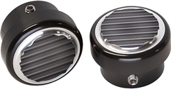 Image of 1967 - 1977 Firebird Custom Billet Aluminum Headlight Dimmer Switch Cover, RIBBED BLACK ANODIZED