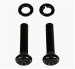 Image of 1968 Firebird Dash Air Vent Pull Knobs and Ferrules Set: 2 Black Knobs and 2 Black Ferrules