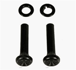 Image of 1968 Firebird Dash Air Vent Pull Knobs and Ferrules Set: 2 Black Knobs and 2 Black Ferrules