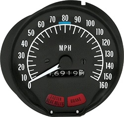 Image of 1972 - 1974 Firebird 160 Speedometer Assembly, With Seat Belt Warning
