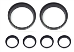NEW 1970 - 1981 Firebird & Trans Am Dash Gauge and Vent Bezel Ring Kit, (2) 4" & (4) 2" BLACK Bezel Set, 6 Piece Kit
