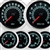 Image of 60s Muscle Custom 6 Gauge Set, Speedo, Tach, Volt, Oil, Water and Fuel with Polished Aluminum Bezels
