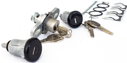 Image of 1974 - 1978 Firebird Custom BLACK Door Lock Set and Trunk Lock with GM Oval Head Style Keys, Long Door Cylinders