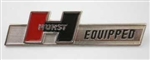 Image of Hurst Equipped Emblem Badge, Die Cast Metal Chrome Plated without Studs