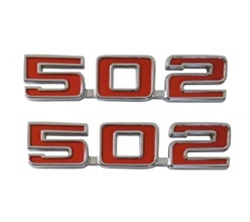 "502" Engine Size Custom Emblems in Red