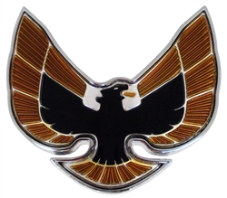 Image of 1974 - 1976 Front Bumper Nose Header Panel Emblem - Gold