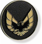 Image of 1976 - 1981 Firebird Door Panel Window Handle Hole Cover Emblem, Gold 3063896