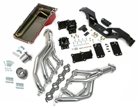 Image of the New 1967 - 1969 Firebird Trans-Dapt LS Swap In A Box Kit with Hedman HTC Polished Silver Ceramic Coated Headers For Automatic Transmission