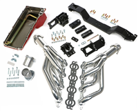 Image of the New 1975 - 1981 Firebird Trans-Dapt LS Swap In A Box Kit with Hedman HTC Polished Silver Ceramic Coated Headers For Manual Transmission