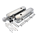 Image of 1967 - 1981 Chrome Pontiac Firebird or Trans Am or Bandit Engine Valve Cover Set and Dress Up Kit, TALL