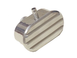 Image of Valve Cover Breather Cap, with PCV Polished Aluminum Oval Finned, 1" Diameter Tube