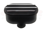 Image of Valve Cover Breather Cap, BLACK ALUMINIUM Finned Classic Ribbed Design, 1" Push In