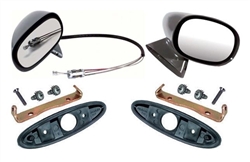 Image of 1970 - 1981 Firebird Bullet Mirror Kit, LH and RH with Gaskets, Brackets and Hardware