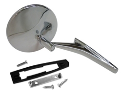 Image of 1967 Firebird Round Exterior Door Mirror, OE Style Chrome