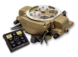 Image of Holley Sniper EFI Quadrajet 4 Barrel Fuel Injection Conversion Self-Tuning Kit with Handheld EFI Monitor, Classic Gold Finish