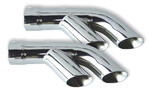 Image of Firebird Trans Am Dual Exhaust Tips in Stainless Steel, Splitter Style for 2.5" Pipes - Pair