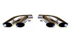 Image of Trans Am Splitter Style Dual Exhaust Tips in Stainless Steel, 2-1/4" Pipes - Pair