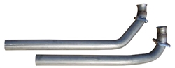 Image of 1967 - 1969 Firebird 2.5â€ Downpipes for STANDARD Manifolds with (2) 2 Bolt Hole Flanges, Stainless Steel