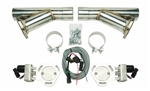 Image of Pypes Universal Electric Exhaust Cutout Kit with 2.5" Stainless Steel Y-Pipes