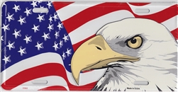 Image of American Flag with Bald Eagle License Plate