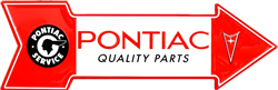 Image of Pontiac Service Quality Parts Arrow Head Metal Tin Sign