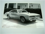 Image of 1969 Pontiac GTO Black and White GM Showroom Dealer Promotional Poster Print