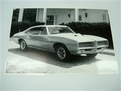 Image of 1969 Pontiac GTO Black and White GM Showroom Dealer Promotional Poster Print