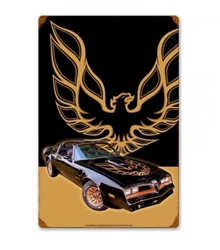 Metal Tin Sign, 1977 Special Edition Bandit Trans Am Hood Bird