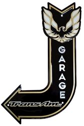 Image of Trans Am Car & Bird Metal Tin Garage Bent Arrow Sign