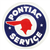 Image of Pontiac Indian Head with "Authorized Pontiac Service" Metal Tin Sign, 24" Diameter