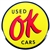 Image of Metal Tin Sign " OK USED CARS " - 12 Inch Diameter