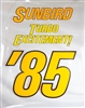 Vintage 1985 Pontiac Sunbird Turbo Excitement More Drive 85 Dealership Showroom Window Sign, 48 x 63 inches, NOS