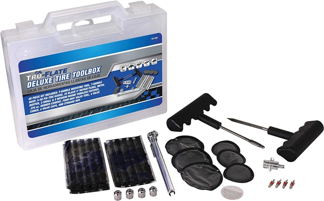 Image of Tru-Flate Deluxe 46-Piece Tire Plug Repair Tool Box Kit
