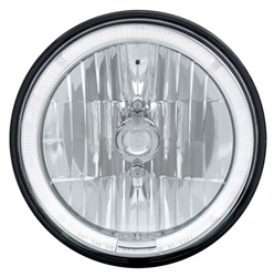 Image of 1970 - 1976 Firebird 7" Crystal Headlight with WHITE LED Halo Ring Headlamp with 9007 Halogen Bulb, Sold Individually