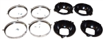 Image of 1969 Firebird or Trans Am Headlamp Mounting Bucket Bowls Set With Retaining Rings