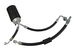 Image of 1974 - 1976 Firebird Air Conditioning Main Dual Hose Assembly, w/ VIR w/ 8" Hose To Condenser
