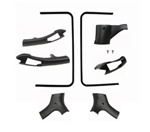 Image of 1978 - 1981 Firebird and Trans Am Headliner T-Top Plastic Trim Moldings Set with Pillar End Caps, 8 Pieces