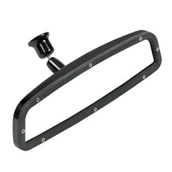 Image of Gloss Black Custom Billet Aluminum Windshield Mount Rear View Mirror with Convex Glass