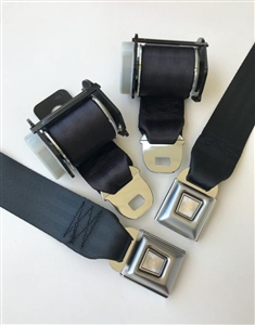 Image of 1974 - 1981 Firebird REAR 2-Point Retractable Seat Belts Set with Color Choice & Plain Push Buttons
